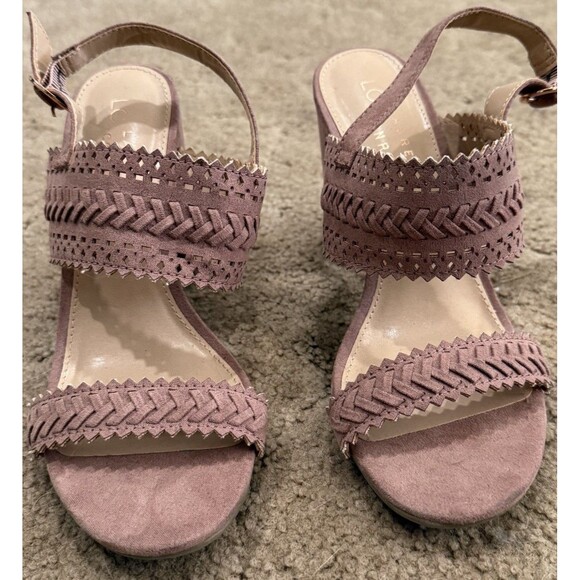 LC Lauren Conrad Womens Streusel Slingback Sandals Pink Braided Cut Out 7 M - Picture 2 of 7